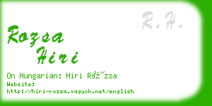 rozsa hiri business card